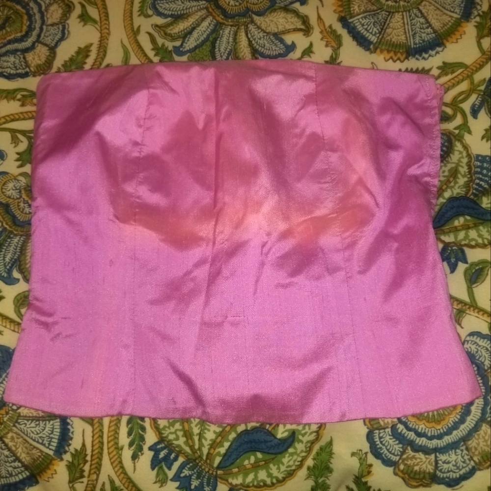 Pinkish Calypso Christiane Celle Silk Bustier Side Zip Darted Sm.